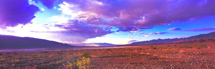 Panoramic Landscape Photography Rain Storm at Salt Springs, Death Valley